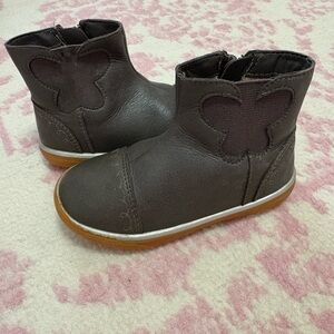 Livie & Luca Brown Butterfly Ankle Boots Toddler Girl 7